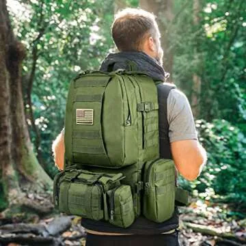CVLIFE Tactical Backpack Military Army Rucksack 60L Large Assault Pack Detachable Molle Bag