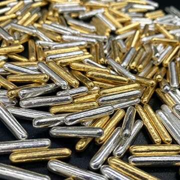 Weraru Gold Silver Pearl Sugar Sprinkles Candy Baking Cake Decorations Cupcake Toppers Cookie Decorating Celebrations Wedding Shower Party Chirstmas Supplies 130g/ 4.6oz