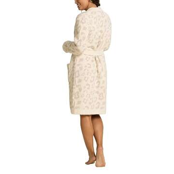Barefoot Dreams CozyChic Barefoot in The Wild Robe, Cream/Stone, LG
