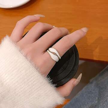 YLSTECSL Colorful Adjustable Enamel Ring For Women Gold Plated Irregular Elegant Oil Drip Friendship Finger Ring Set Jewelry For Women