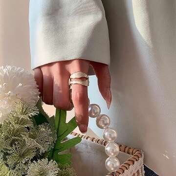 YLSTECSL Colorful Adjustable Enamel Ring For Women Gold Plated Irregular Elegant Oil Drip Friendship Finger Ring Set Jewelry For Women