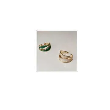 YLSTECSL Colorful Adjustable Enamel Ring For Women Gold Plated Irregular Elegant Oil Drip Friendship Finger Ring Set Jewelry For Women