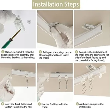 Trimold Premium Ceiling Curtain Track System for Easy Gliding