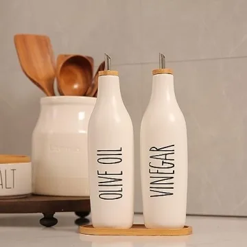Stylish Olive Oil and Vinegar Dispenser Set for Kitchens