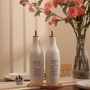 Stylish Olive Oil and Vinegar Dispenser Set for Kitchens