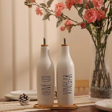 Stylish Olive Oil and Vinegar Dispenser Set for Kitchens
