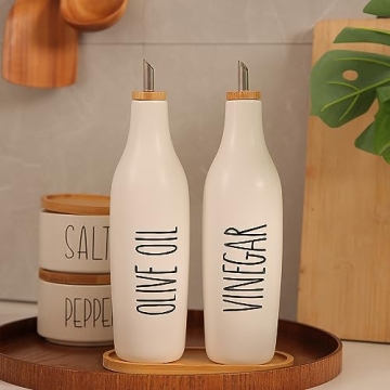 Stylish Olive Oil and Vinegar Dispenser Set for Kitchens