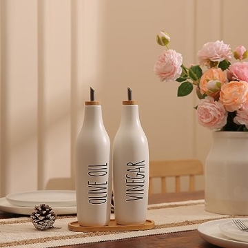 Stylish Olive Oil and Vinegar Dispenser Set for Kitchens
