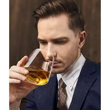 AOOE Stemless Glasses Set of 4 - Hand Blown Red White Wine Glasses 13.5oz, Universal Crystal Glasses for Whiskey, Cocktail Drinks, Wine Gift for Men's Birthdays and Father's Day