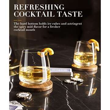 AOOE Stemless Glasses Set of 4 - Hand Blown Red White Wine Glasses 13.5oz, Universal Crystal Glasses for Whiskey, Cocktail Drinks, Wine Gift for Men's Birthdays and Father's Day