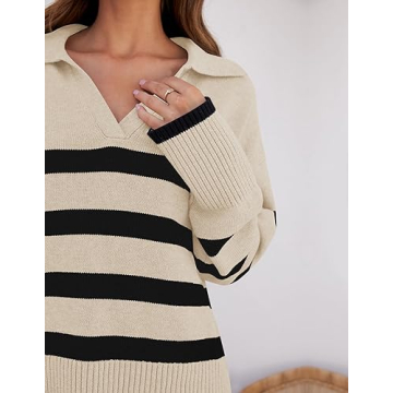 ZESICA Women's Stylish Winter Sweater V Neck Design