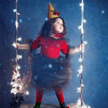 Battery Operated Christmas Snowflake String Lights 20ft