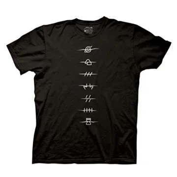 Ripple Junction Naruto Shippuden Men's Short Sleeve T-Shirt Anti-Village & Akatsuki Red Cloud Front ...