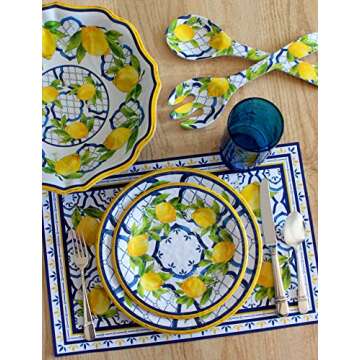 Le Cadeaux Melamine 11 inch Square Serving Platter, Palermo