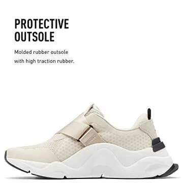 Sorel Women's Kinetic RNEGD Strap Sneaker — Fawn, Sea Salt — Lightweight Mesh & Suede Sneakers — Size 10