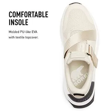 Sorel Women's Kinetic RNEGD Strap Sneaker — Fawn, Sea Salt — Lightweight Mesh & Suede Sneakers — Size 10