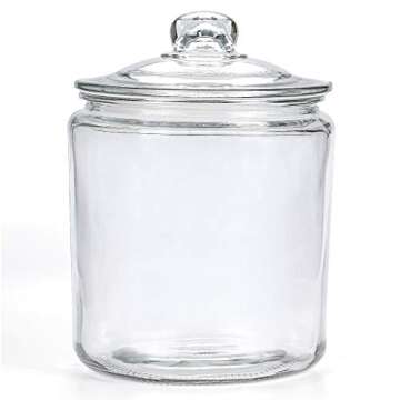 MDLUU Glass Jar with Airtight Lid, 2L/68oz Glass Canister Wide Mouth, Pantry Storage Container for Candy, Cookie, Sugar, Flour, Pack of 2