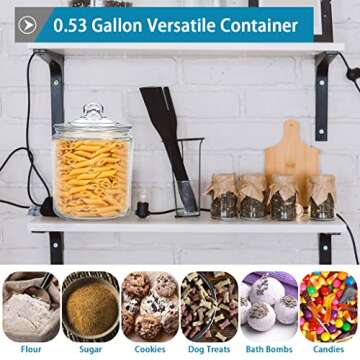 MDLUU Glass Jar with Airtight Lid, 2L/68oz Glass Canister Wide Mouth, Pantry Storage Container for Candy, Cookie, Sugar, Flour, Pack of 2