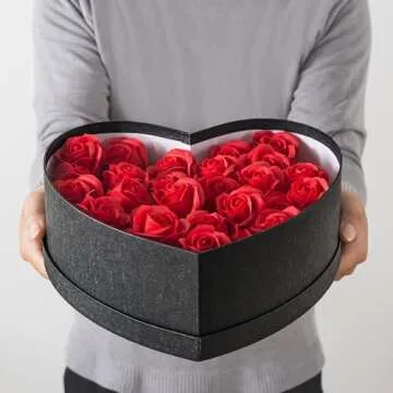 Soul & Lane Heart Shaped Boxes for Flowers - Set of 3 - Pink, Large Cardboard Heart Gift Boxes for Presents with Lids, Ideal for Valentine's Day, Mother's Day