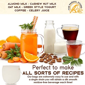 2024 New Organic Nut Milk Bags - 2 Pack Reusable 14x14"