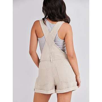 ANRABESS Overalls for Women 2025 Summer Casual Loose Fit Adjustable Shorts Denim Overall Rompers Bib...