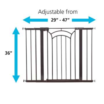 Safety 1st Decor Easy Install Tall & Wide Baby And Pet Gate With Pressure Mount Fastening