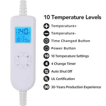 Ruqiji 17''x33'' XXXL King Size Heating Pad with 10 Temperature Settings, Pain Relief for Back/Neck/Shoulders/Menstrual Pain/Leg Cramp Christmas Gifts for Women Men Mom Dad (Dark Grey)