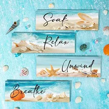 Yulejo Ocean Beach Bathroom Decors Set for Home