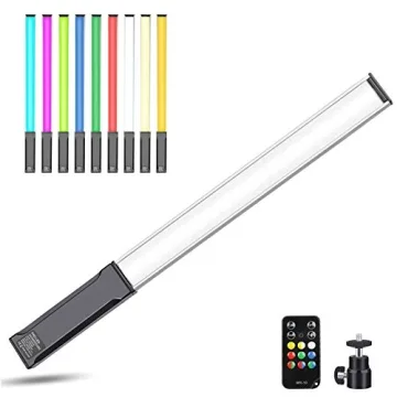 Hagibis RGB Photography Light Wand, Handheld LED Video Light 9 Colors, with Built-in Rechargable Bat...