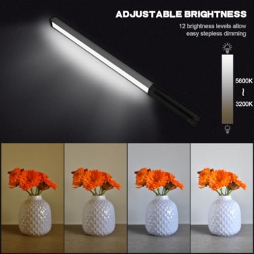 Hagibis RGB Photography Light Wand, Handheld LED Video Light 9 Colors, with Built-in Rechargable Battery and Remote Control, 1000 Lumens Adjustable 3200K-5600K
