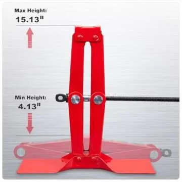 BIG RED T10152 Torin Steel Scissor Lift Jack Car Kit, 1.5 Ton (3,000 lb) Capacity, Red