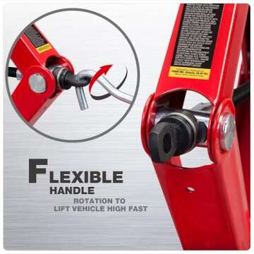 BIG RED T10152 Torin Steel Scissor Lift Jack Car Kit, 1.5 Ton (3,000 lb) Capacity, Red