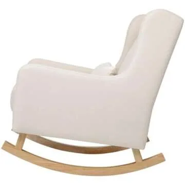 Babyletto Kai Rocker in Performance Natural Eco-Twill with Light Legs, Water Repellent & Stain Resistant, Greenguard Gold and CertiPUR-US Certified