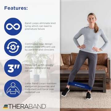 THERABAND Resistance Band Loop Set, Pack of 4, 18 Inch Band Loop Kit for Legs & Butt Workouts, Beginner to Advanced Levels for Exercise, Rehab, Physical Therapy, Stretching, & Strength Training