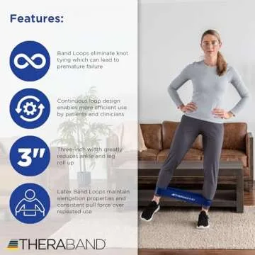 THERABAND Resistance Band Loop Set, Pack of 4, 18 Inch Band Loop Kit for Legs & Butt Workouts, Beginner to Advanced Levels for Exercise, Rehab, Physical Therapy, Stretching, & Strength Training