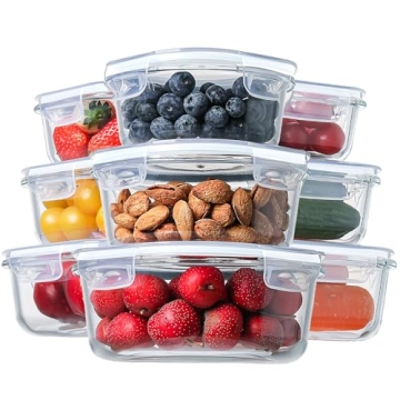 HOMBERKING Glass Food Storage Containers for Meal Prep