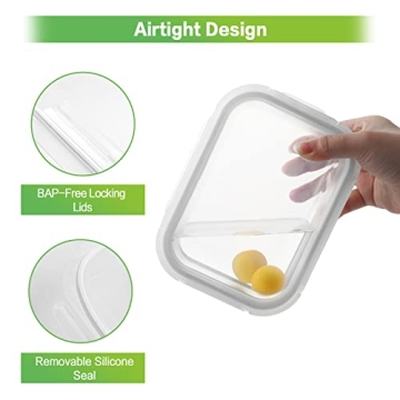 HOMBERKING Glass Food Storage Containers for Meal Prep