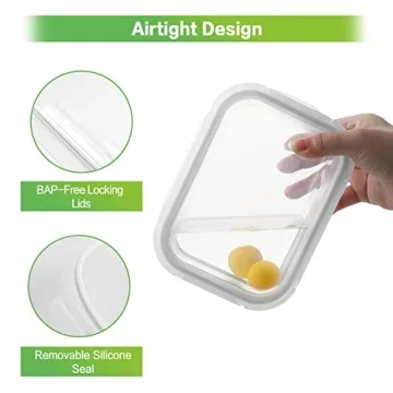 HOMBERKING Glass Food Storage Containers for Meal Prep