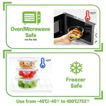 HOMBERKING Glass Food Storage Containers for Meal Prep
