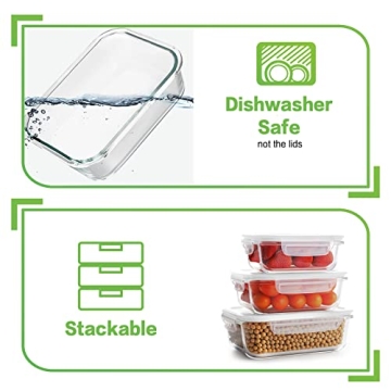HOMBERKING Glass Food Storage Containers for Meal Prep