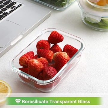 HOMBERKING Glass Food Storage Containers for Meal Prep