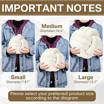 Namalu 2 Pieces Plush Knot Ball Pillows Decorative Round Throw Knotted Pillows Aesthetic Stuffed Pillows for Stress Relieving Bed Sofa Bedroom Decoration(10.6 Inches,Cream White)