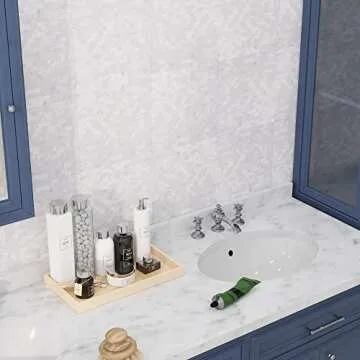 Avant Decor | Mother of Pearl Mosaic Tile | Peel and Stick Kitchen Backsplash Tiles | Stick On Wall Tiles | Easy DIY Installation | 5” x 5” | Sample Tile