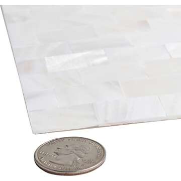 Avant Decor | Mother of Pearl Mosaic Tile | Peel and Stick Kitchen Backsplash Tiles | Stick On Wall Tiles | Easy DIY Installation | 5” x 5” | Sample Tile