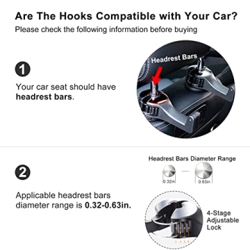 SCOVVORD Car Headrest Hook and Phone Holder Essentials