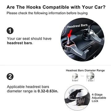 SCOVVORD Car Headrest Hook and Phone Holder Essentials