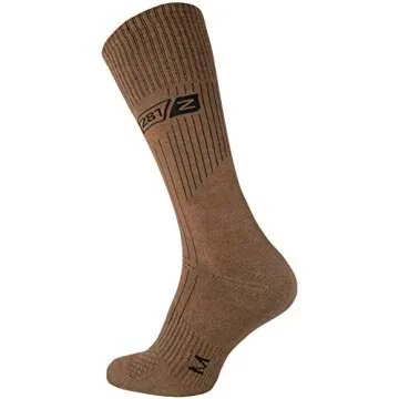 281Z Military Lightweight Uniform Boot Socks - Tactical Trekking Hiking - Outdoor Athletic Sport (Coyote Brown Small 4 Pairs Pack)