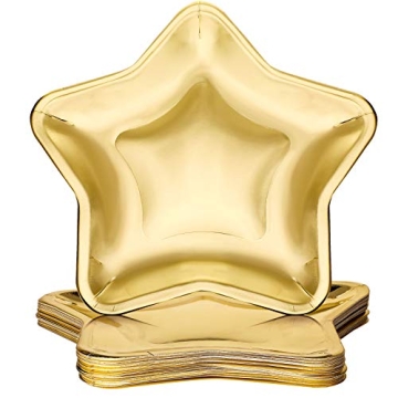 30 Thick Star Shaped Paper Plates - Disposable Dinnerware for Parties