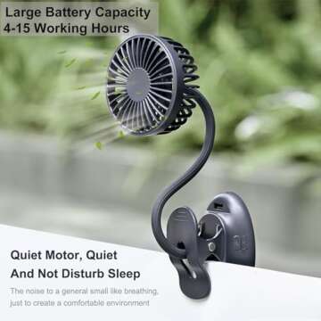 Clip on Fan USB Mini: Rechargeable & Portable for All Ages