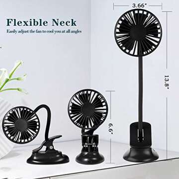 Clip on Fan USB Mini: Rechargeable & Portable for All Ages